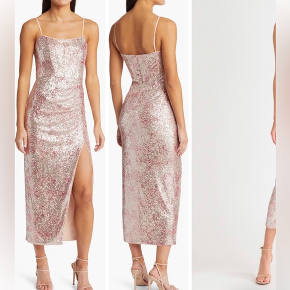 SAYLOR Dresses & Skirts - Saylor Claude Sequin Midi Dress